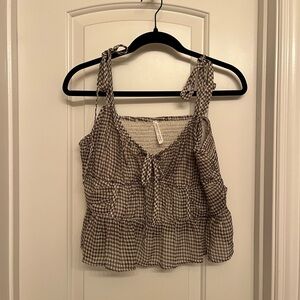 American Eagle Brown Checkered Tank
